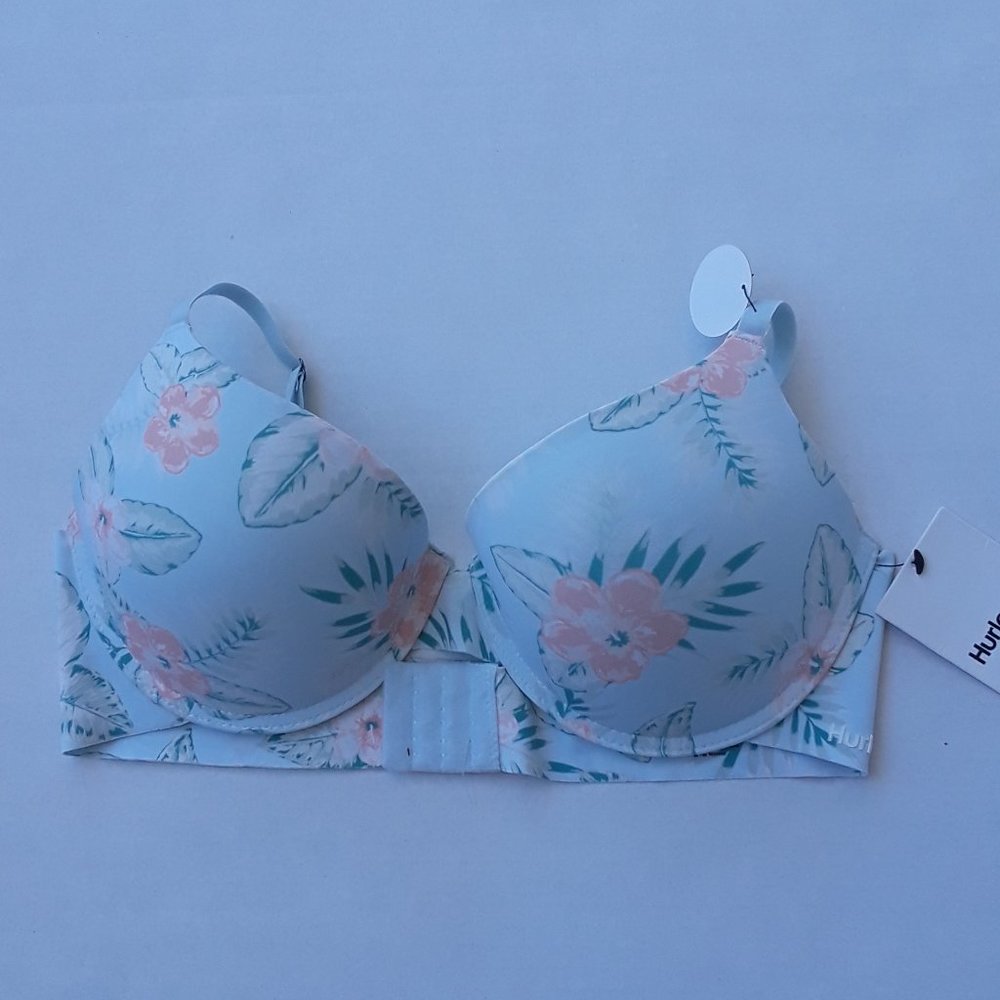 Hurley mint green bra with pink floral print size 38C